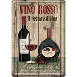 METAL CARD VINO ROSSO