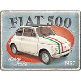 LARGE SIGN FIAT 500 TURN ITALIA 30x40cm