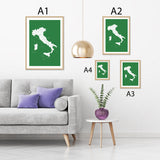 Italia Map Green