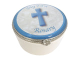 MY FIRST ROSARY PORCELAIN BOX - BLUE SIZE: 60 X 35MM