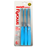 TABLE KNIFE 6PCS BLISTER LIGHT BLUE HANDLE Smarty Tavola Dentata