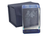 LASER CRYSTAL - HOLY FAMILY SIZE; 60 X 40 X 40MM - BOXED