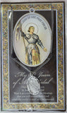 BIOG. W/MED-JOAN OF ARC Pewter Saint Medal with Stainless Steel Chain