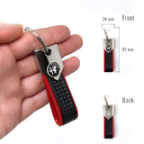 ALFA ROMEO BLACK SILVER RED  KEY RING CARBON ROSSO