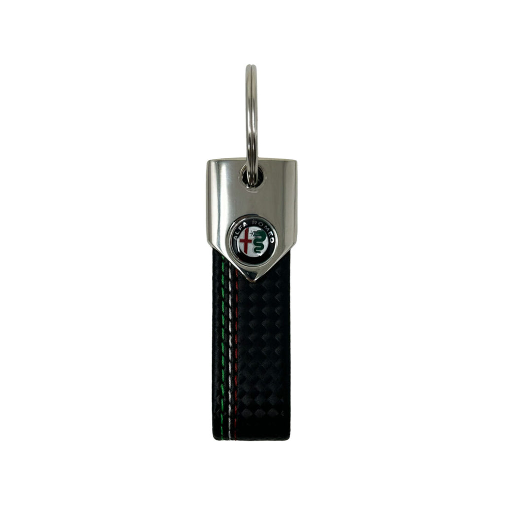 ALFA ROMEO KEY RING CARBON NERO TRICOLORE – Forza Italia