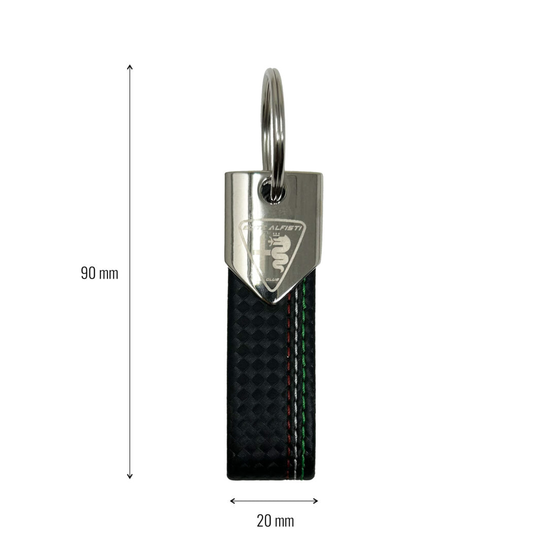 ALFA ROMEO KEY RING CARBON NERO TRICOLORE – Forza Italia