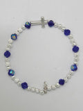 ROSARY BRACELET - BLUE/SILVER