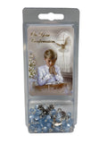 CONFIRMATION ROSARY WITH CARD - BLUE