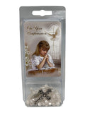 CONFIRMATION ROSARY WITH CARD - CRYSTAL CLEAR ROSARY