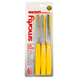 TABLE KNIFE 6PCS BLISTER YELLOW Handle  Smarty Tavola Dentata