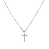 Sofia Sterling Silver Fine Necklace with CZ Cross Pendant - Silver