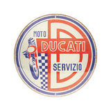 Round Tin Sign Ducati - Moto Servizio 35x35x0.5cm