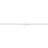 Sofia Sterling Silver Fine Cross Bracelet - Silver