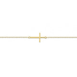 Sofia Sterling Silver Fine Cross Bracelet - Gold