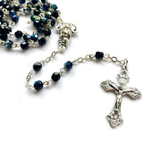 CRYSTAL ROSARY4MM - BLACK BOXED