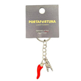 CORNO MANO SILVER KEYRING