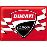 Large Sign Ducati Corse - Logo Racing Flag 30x40x0.5cm