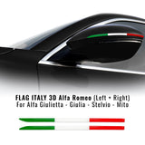 3D Sticker BANDIERA ITALIA DX+SX MM 6X173 SIDE MIRRORS