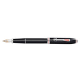 Ferrari Townsend Glossy Black Lacquer Fountain Pen with Two-Tone Rhodium-Plated Solid 18KT Gold Nib [Medium]