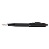 Ferrari Townsend Brushed Black Etched Honeycomb Fountain Pen with Two-Tone Rhodium-Plated Solid 18KT Gold Nib [Medium]