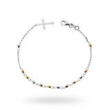 Rosary bracelet with pendant Cross 19 mm in SILVER 925
Galvanic Rhodium Gold and Rose