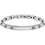 MASERATI JEWELS BRACELET STAINLESS STEEL & IP GREY SCREW 215MM