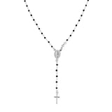 Rosary Necklace classic model 40+5 cm with 2 mm black
Crystal in 925 SILVER Galvanic Rhodium