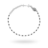 Rosary Bracelet with Grains mm 2 in Black Crystal in
SILVER 925 Galvanic Rhodium