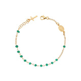 Rosary Bracelet 20 cm with Grains in Emerald Green
Crystal 3.5 mm in 925 SILVER Galvanic Gold