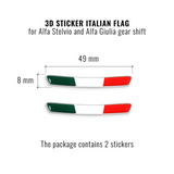 3D Sticker Italia per Leva del Cambio Alfa Giulia e Stelvio, Set da 2