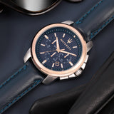 Maserati Watch - SUCCESSO 44mm Chrono Navy Blue Dial Navy Leather Strap