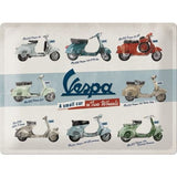 Vespa Model Chart Sign - Large (Size: 30x 40cm)