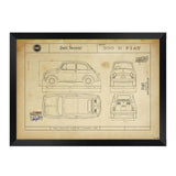 Fiat 500 Plan landscape 1970s Print