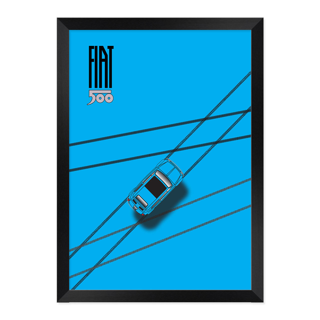 500 Type Tracks black 1970s Print