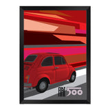 500 Speed red 1970s Print