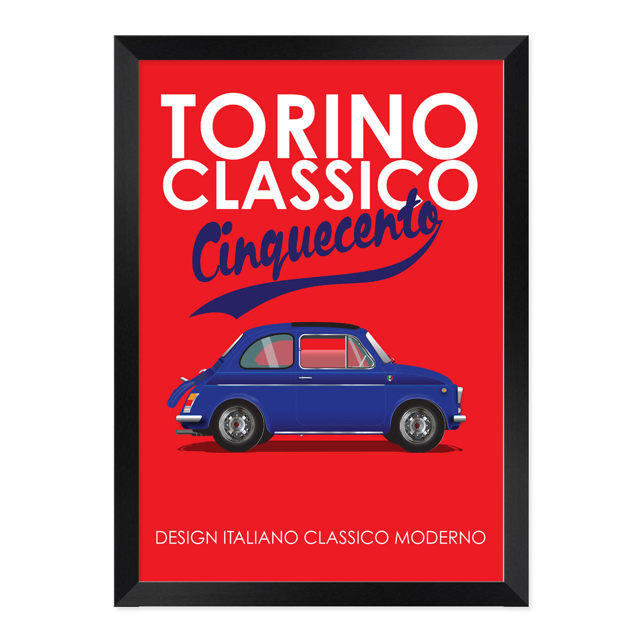 500 Torino Classic blue Abarth 1970s Print