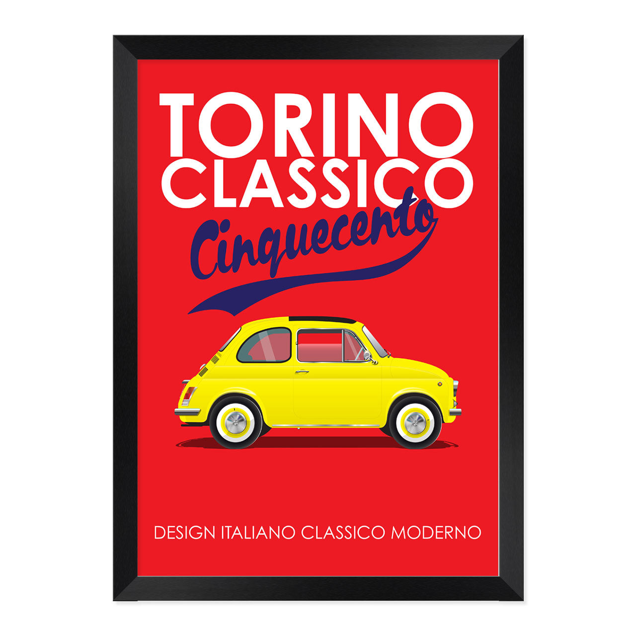 500 Torino Classic Yellow 1970s Print