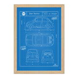 500 D Fiat Blueprint 1970s Print