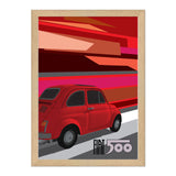 500 Speed red 1970s Print