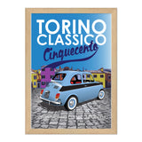 500 Torino Classic Village Blue black 1970s Print