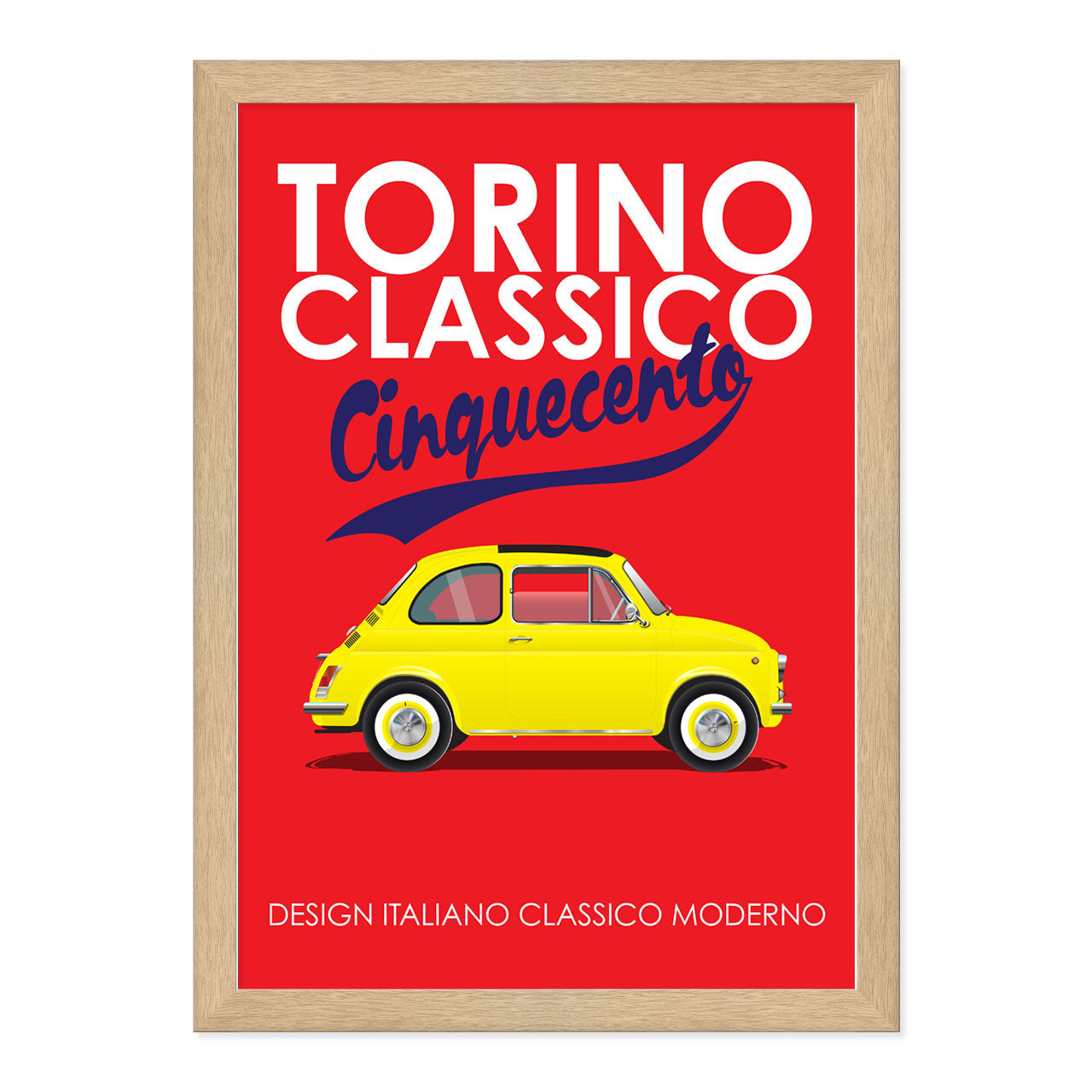 500 Torino Classic Yellow 1970s Print