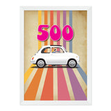 Fiat 500 white 1970s Print