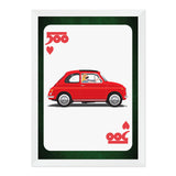 Fiat 500 Card red 1970s Print