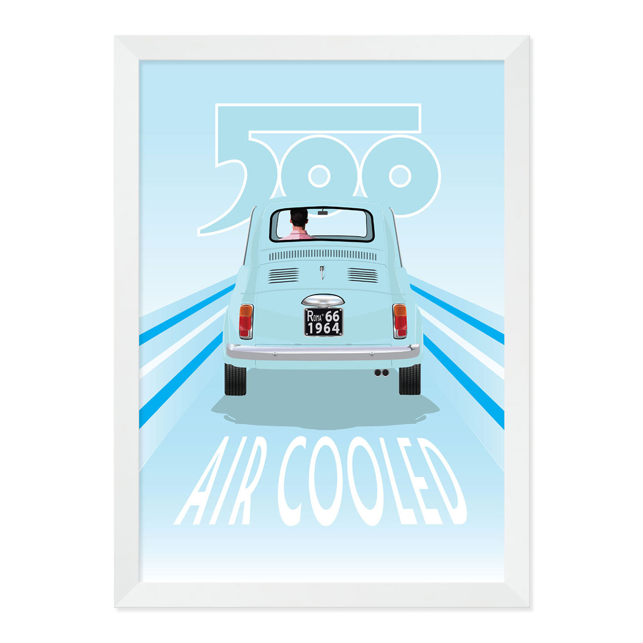 500 Air Cooled sky blue 1970s Print