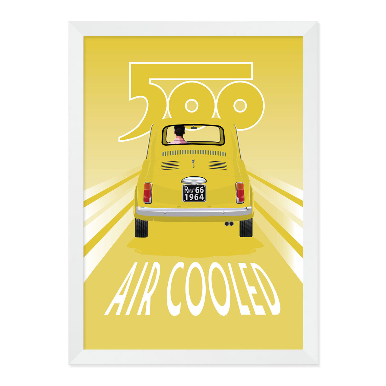 500 Air Cooled yellow 1970s Print