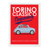 500 Torino Classic Sky Blue 1970s Print