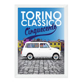 500 Torino Classic Village White Giardini 1970s Print