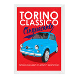 500 Torino Classic blue 1970s Print