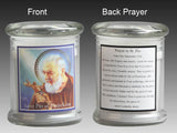 GLASS LED CANDLE HOLDER - PADRE PIO