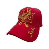 CAPPELLO COTONE TRINACRIA RICAMO RED